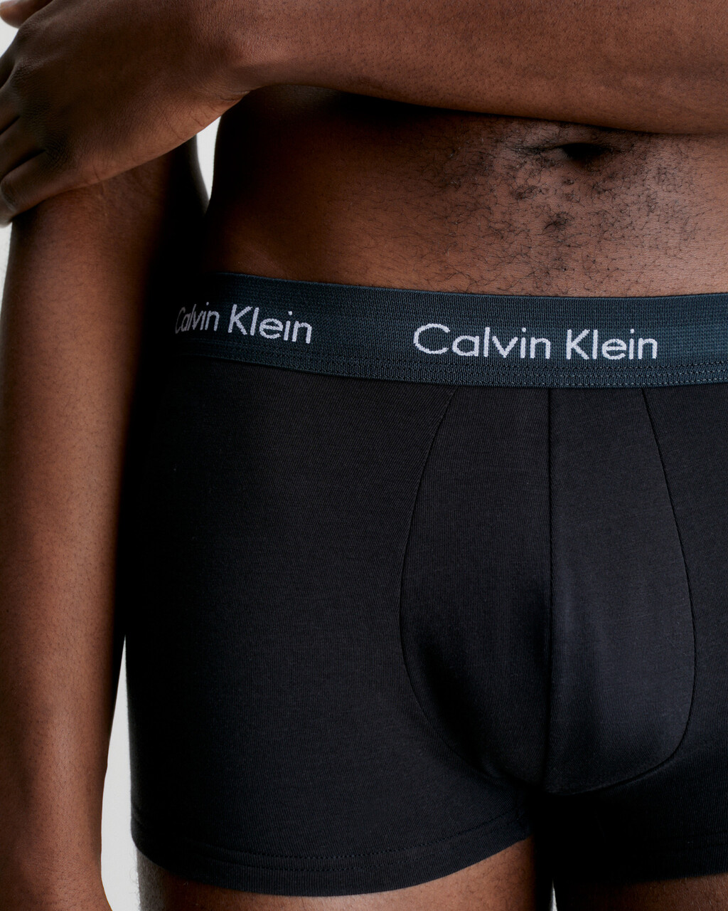 Cotton Stretch 3 Pack Low Rise Trunk, Black w/ Charcoal Heather      Mor, hi-res