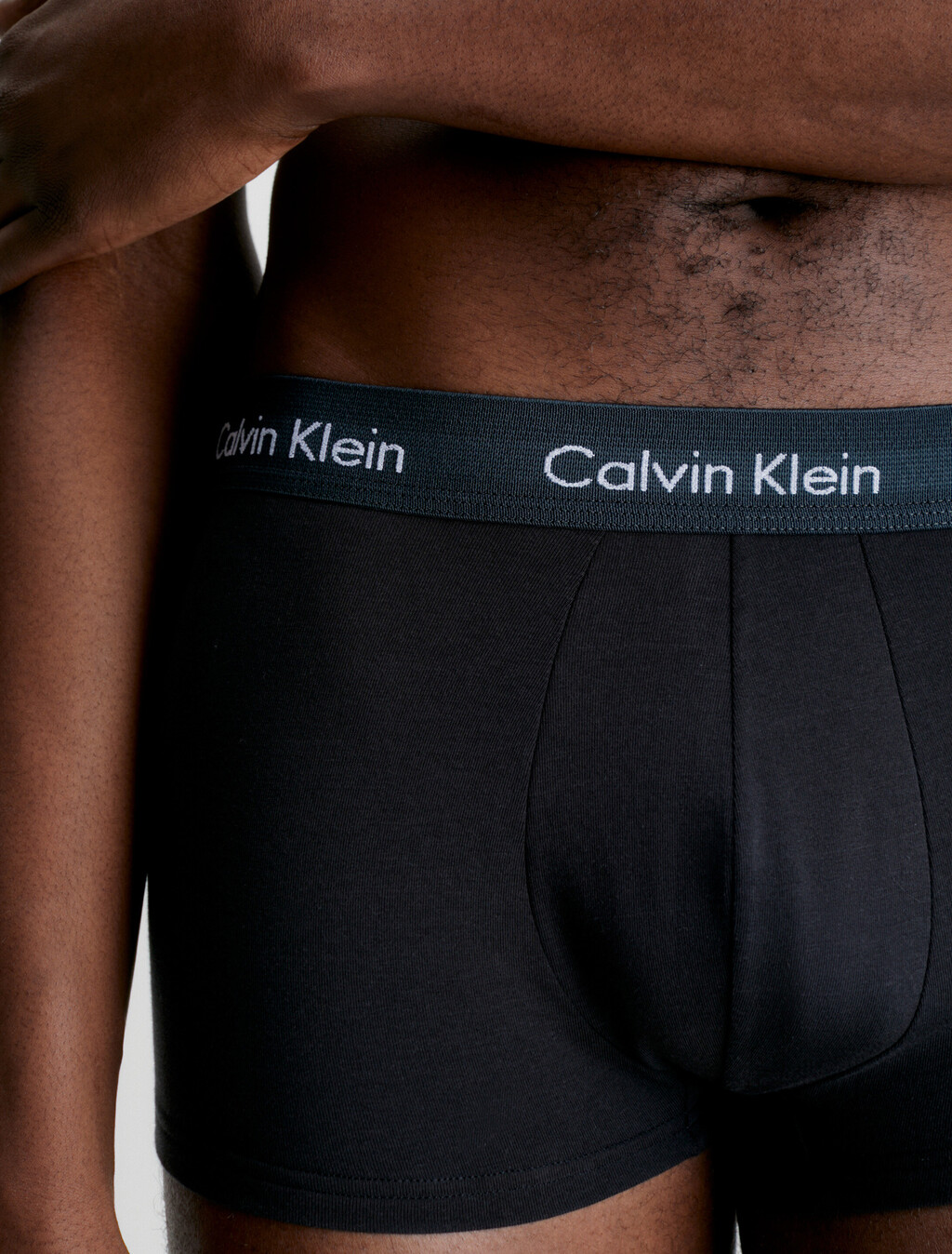 Cotton Stretch 3 Pack Low Rise Trunk, Black w/ Charcoal Heather      Mor, hi-res