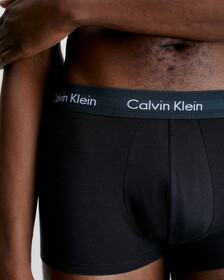 Cotton Stretch 3 Pack Low Rise Trunk, Black w/ Charcoal Heather      Mor, hi-res