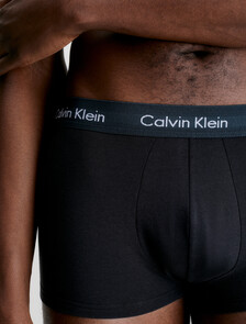 Cotton Stretch 3 Pack Low Rise Trunk, Black w/ Charcoal Heather      Mor, hi-res