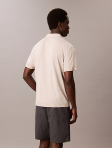 Fine Knit Lyocell Blend Polo Shirt, Dove, hi-res