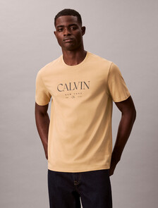 Calvin Crewneck Graphic Tee, Dark Barley, hi-res