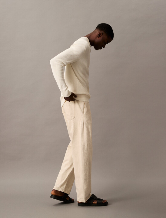 Cotton Linen Relaxed Jeans