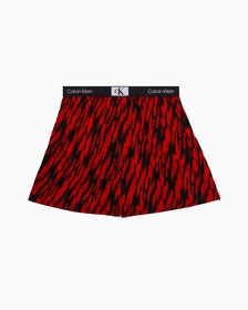 CALVIN KLEIN 1996 WOVEN  COTTON BOXERS, TIGER STRIPE PRINT_HAZARD, hi-res