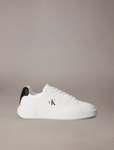 Leather Durable Traction NYC Trainers, White/Black/White, hi-res