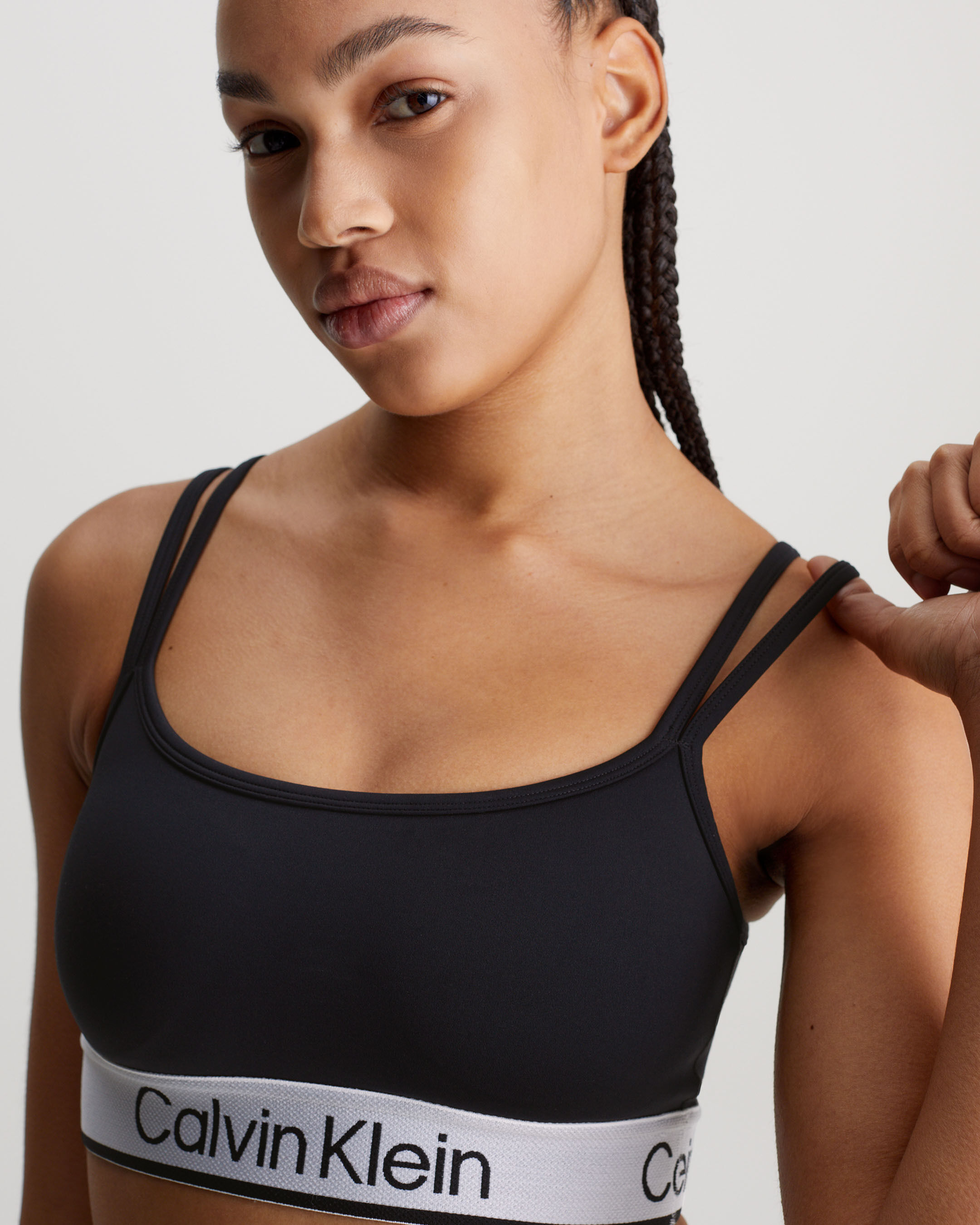 Calvin klein black sports bra discount
