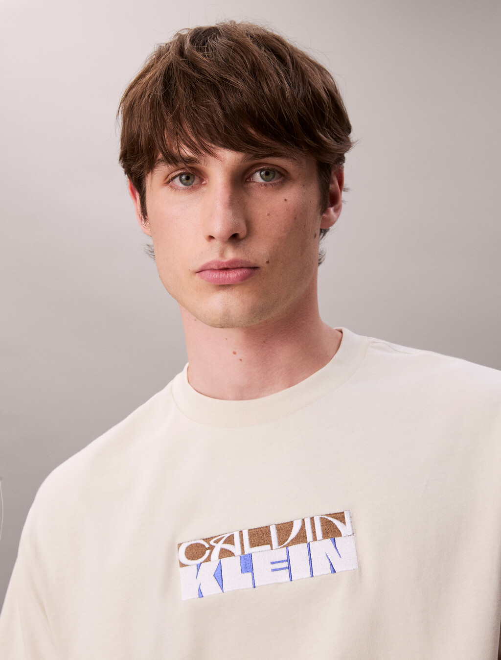 Block Logo Graphic Relaxed T-Shirt, Bone White, hi-res