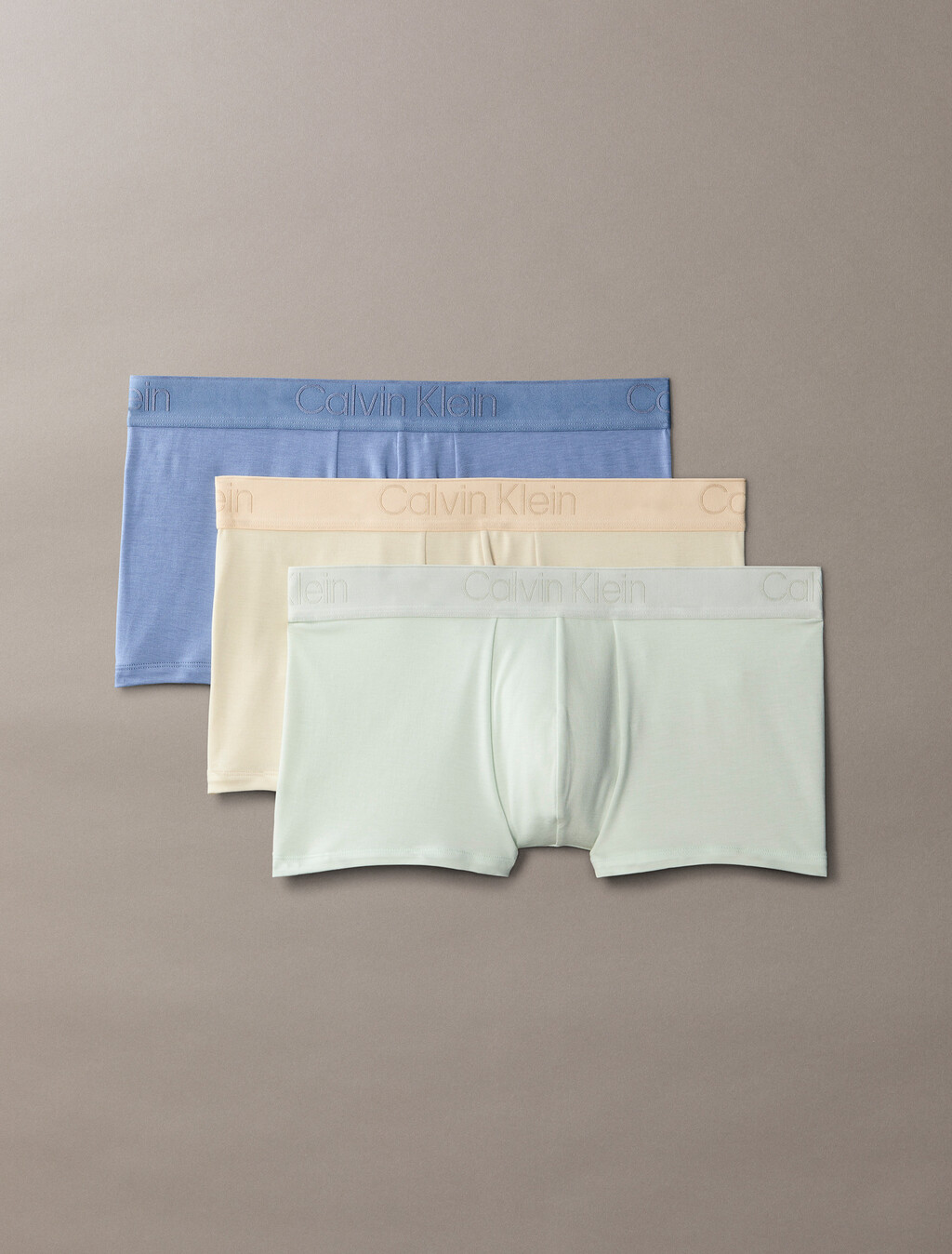 CK Black Low Rise Trunk 3 Pack, Oatmeal/Sky Gray/Blue Tulip, hi-res
