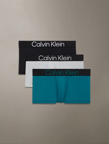 Bold Logo Low Rise Trunks 3 Pack, black/ high rise/ deep tropical teal, hi-res