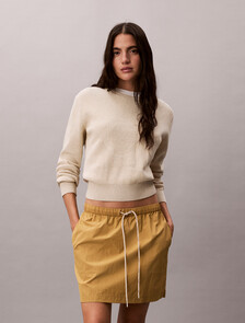 Soft Nylon Mini Skirt, Antelope, hi-res