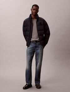 Chenille Monogram Puffer Jacket, Dark Sapphire, hi-res