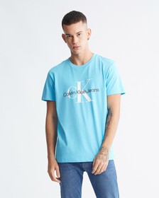 Monogram Organic Cotton Tee, Blue Tide, hi-res