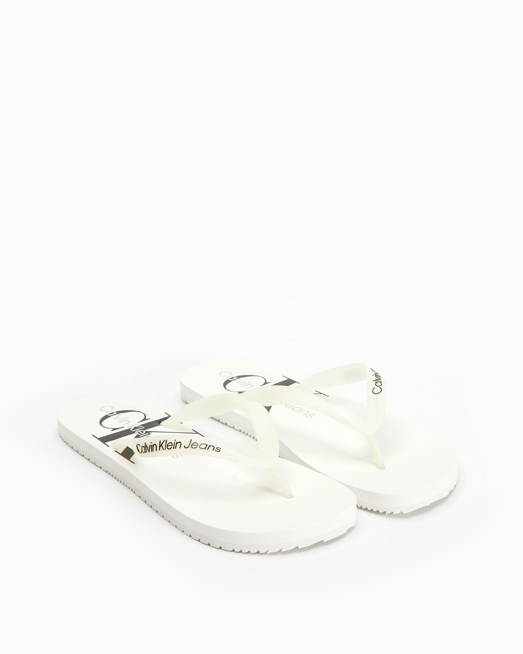 Delhi Monogram Beach Sandals, White, hi-res