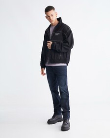 Varsity Curved Logo Stand Collar Jacket, Ck Black, hi-res