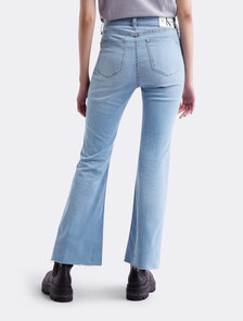 Distressed High Rise Flare Jeans, 081 LIGHT BLUE, hi-res