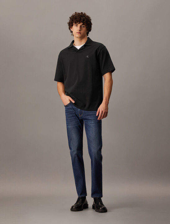 Contrast Open Collar Polo