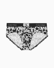 Calvin Klein 1996 Micro Hipster Brief, NEON LIGHTS LOGO PRINT_BLACK, hi-res