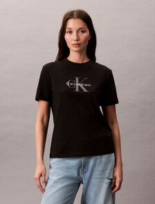 Monogram T-shirt, Black, hi-res