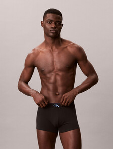 Graphic Monogram Cotton Stretch Trunks, BLACK w/ BLUE RIVER FOG/BLUE RIVER FOG w/ BLUE DES, hi-res