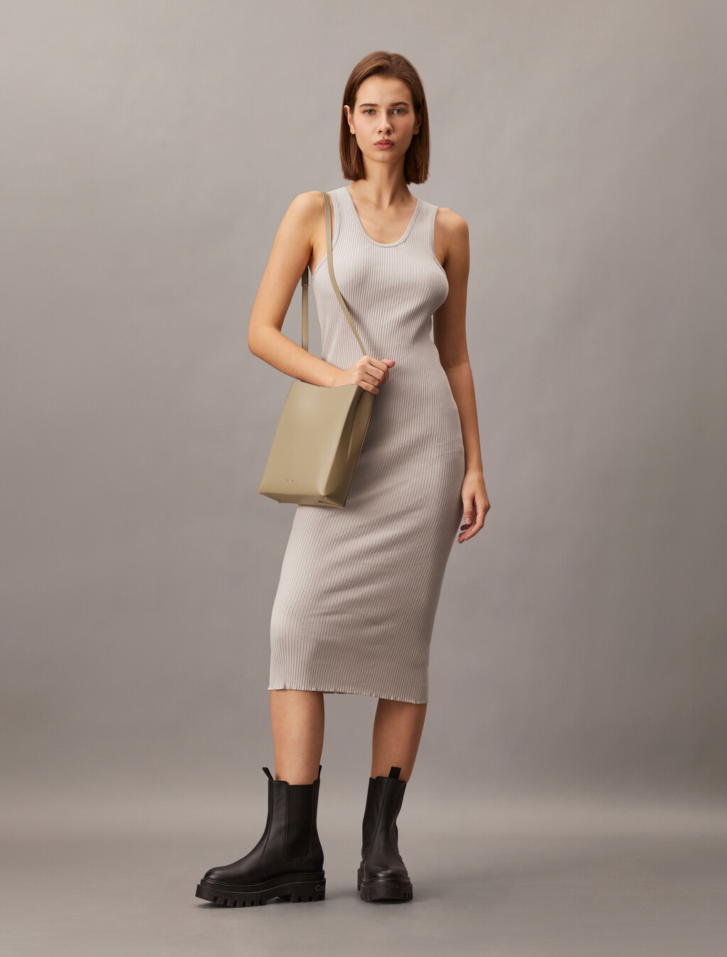 CK Paper Bag Leather Crossbody, Crockery, hi-res
