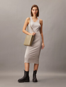 CK Paper Bag Leather Crossbody, Crockery, hi-res
