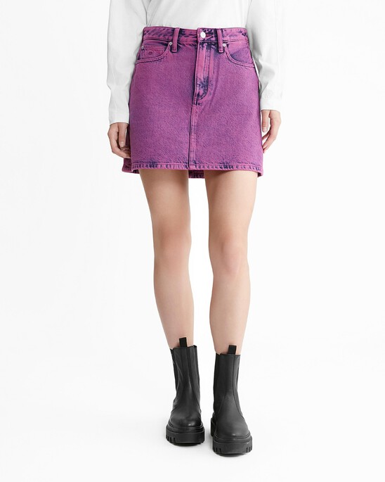 Hyper Real High Rise A Line Mini Skirt
