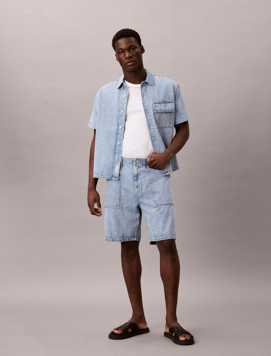 Denim Short Sleeve Utility Shirt