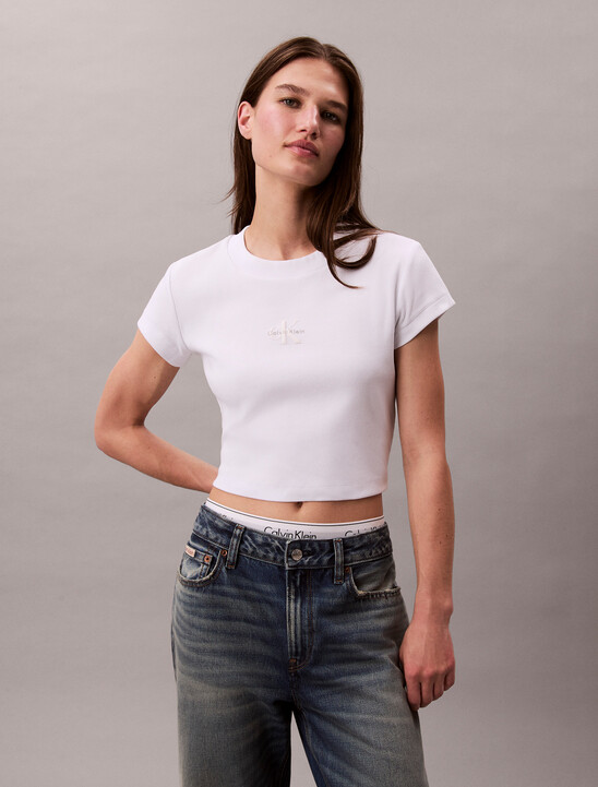 Slim Cropped Monogram T-shirt