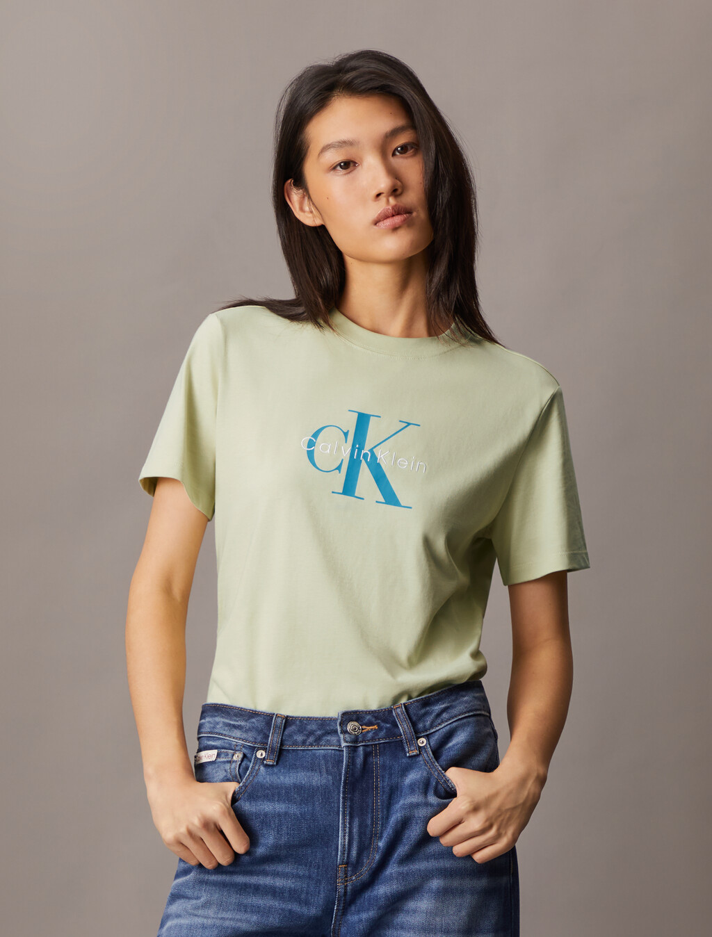 Monogram T-shirt, Aloe Wash, hi-res
