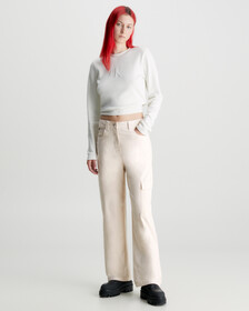 High Rise Corduroy Cargo Pants, Putty Beige, hi-res