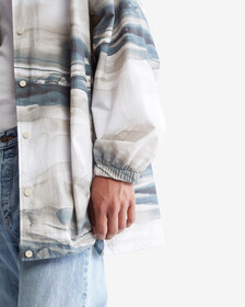 Ocean Marble Print Coach Jacket, Blue Lake, hi-res