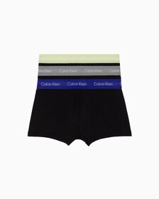 COTTON STRETCH 3 PACK LOW RISE TRUNK, BLACK W CLEMATIS WB/BLACK W GREY HTR WB/, hi-res
