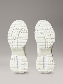 Suede and Emblem Logo Nylon Trainers, White/Marshmallow/Feather Gray, hi-res