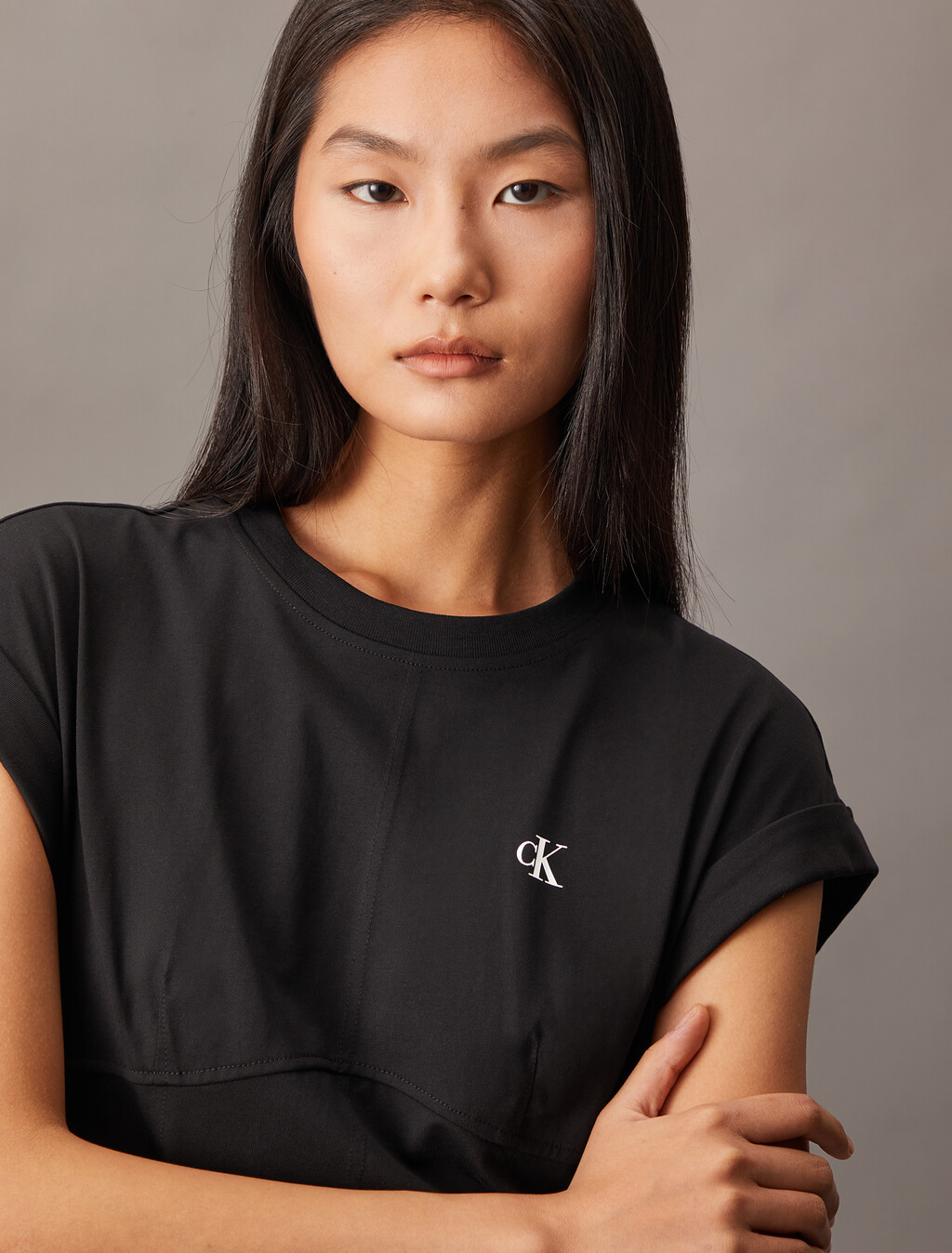 Cooling UV Protect T-Shirt Dress, Black, hi-res