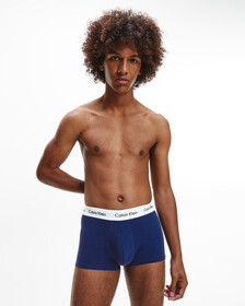 COTTON STRETCH 3 PACK LOW RISE TRUNK, White/ Pyro Blue /Red Ginger, hi-res