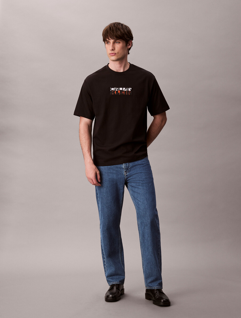 Block Logo Graphic Relaxed T-Shirt, Black, hi-res