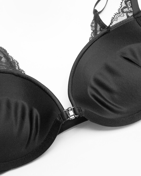 CK BLACK BRIDAL PUSH UP PLUNGE ADD-A-SIZE BRA