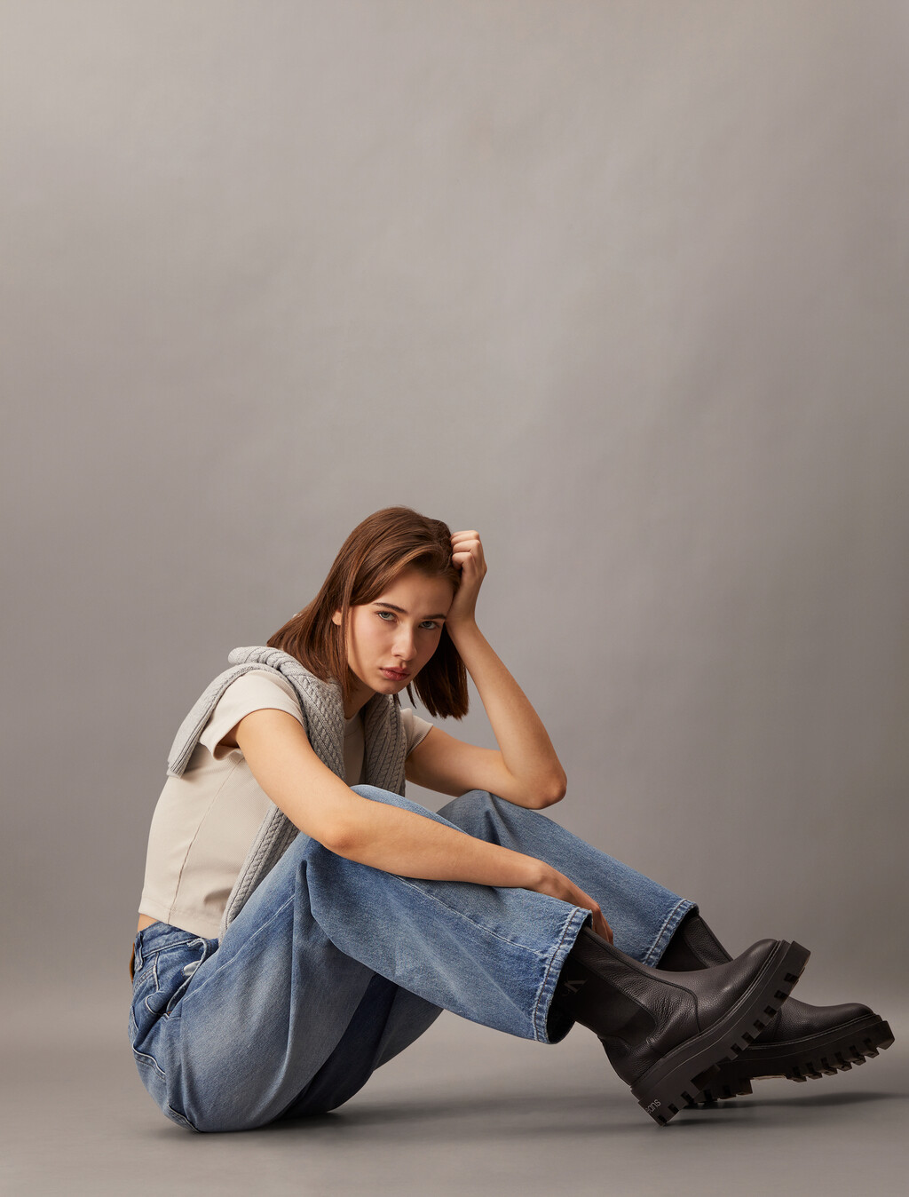 Relaxed Tailored Jeans, GOLD DUST, hi-res