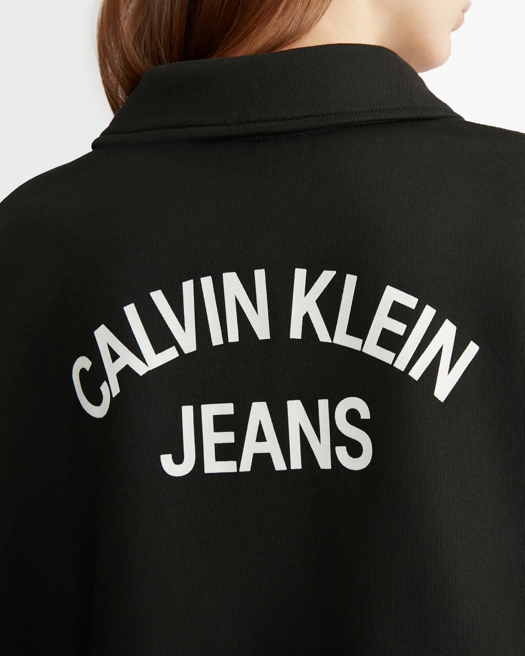Varsity Polo Neck Pullover Sweatshirt, Ck Black, hi-res