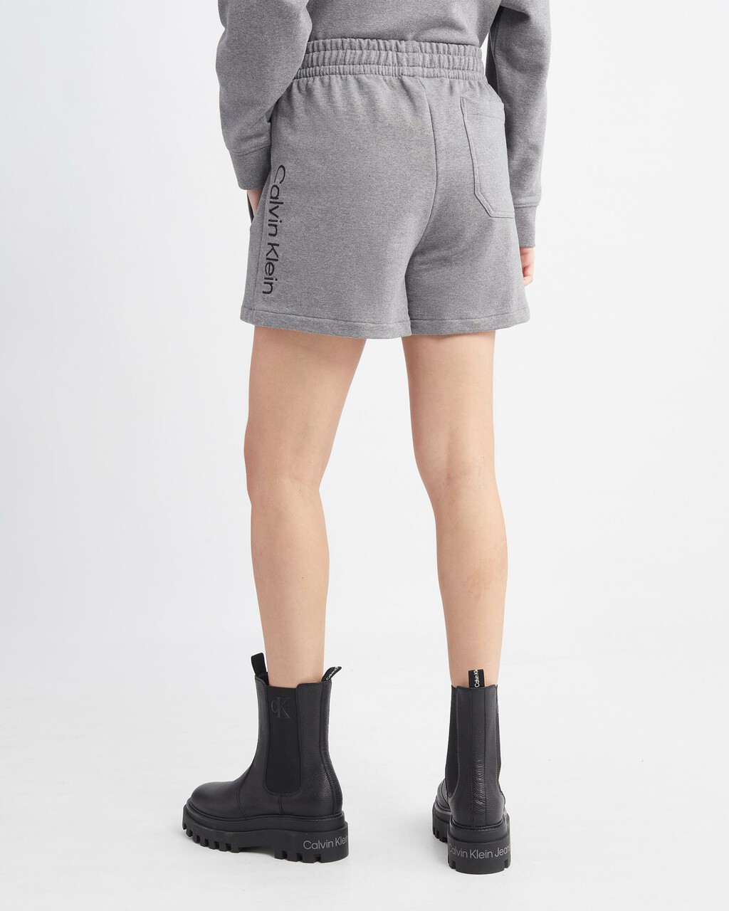 STANDARDS HIGH WAIST SWEATSHORTS, Medium Grey Htr, hi-res
