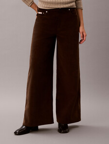 Corduroy Wide Leg Trousers, Brown Cork, hi-res