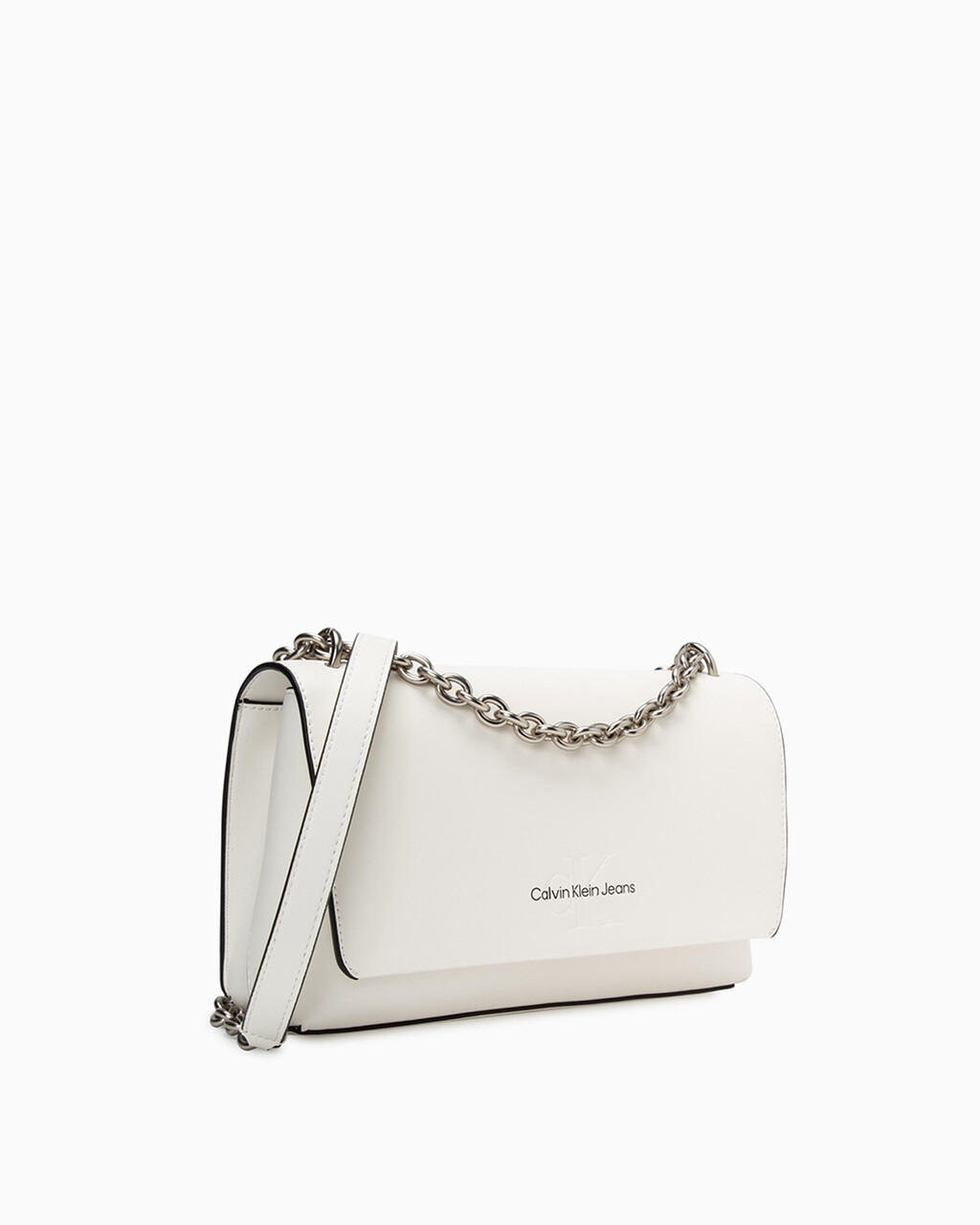 SCULPTED FLAP BAG WITH CHAIN, ANCIENT WHITE, hi-res