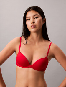 Wirefree Push Up Plunge Bra, Pantone Red, hi-res
