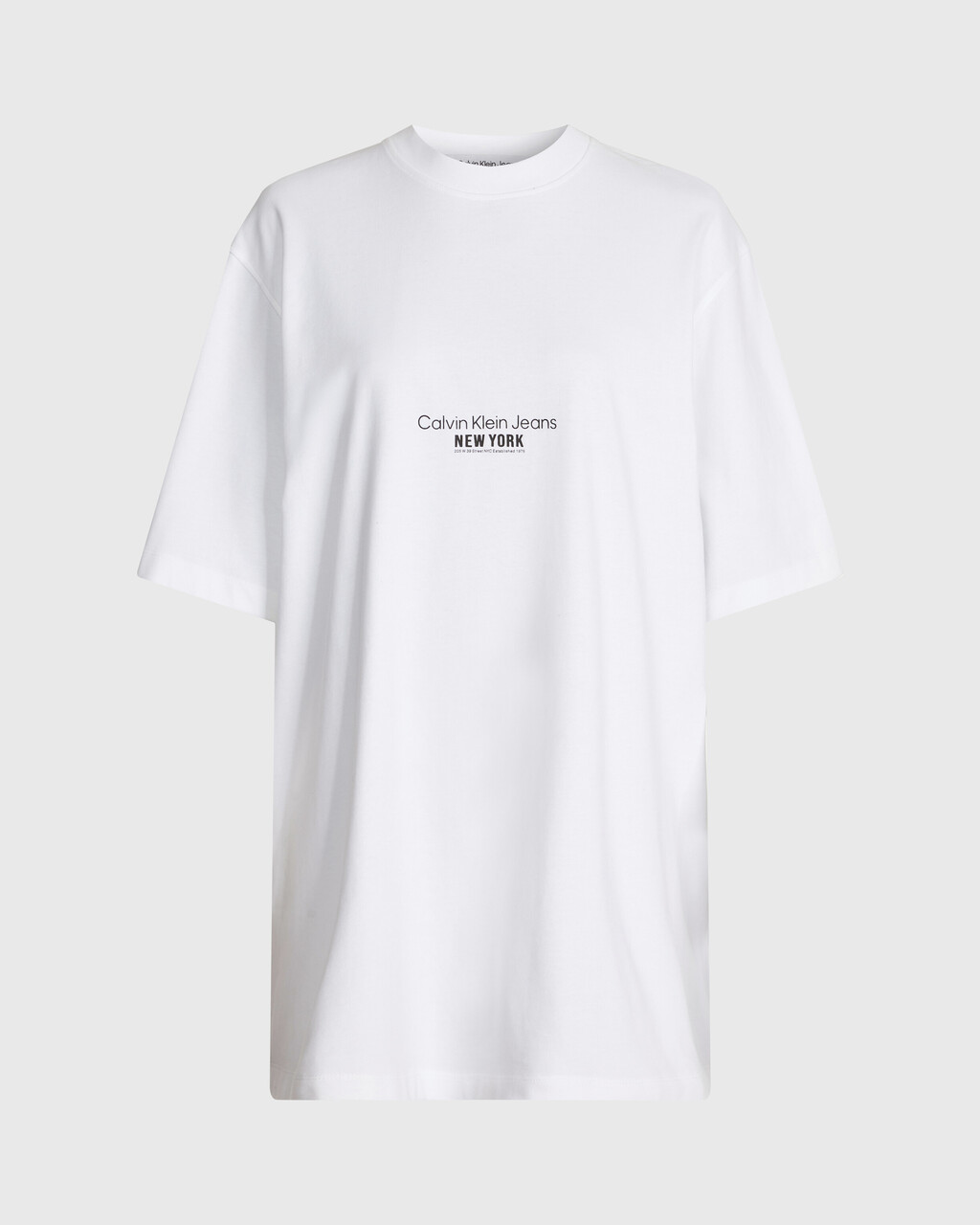 Embroidered T-Shirt Dress, Bright White, hi-res