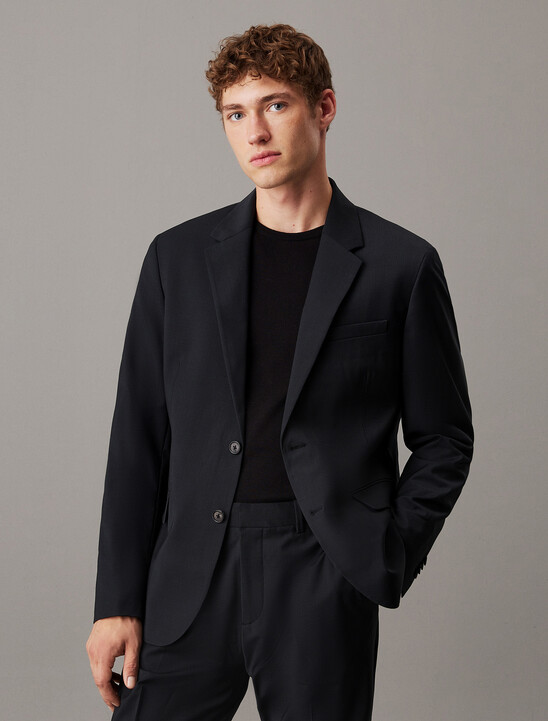 Refined Wool Blend Slim Blazer
