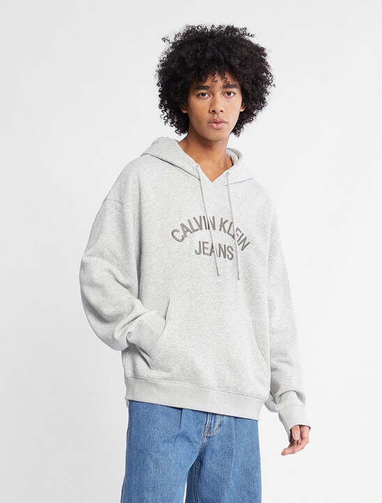 Curved Logo Relaxed Hoodie