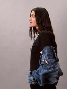 Heritage Logo Relaxed Ringer Tee, Black, hi-res