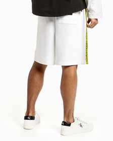 Unisex Color Logo Tape Sweatshorts, Bright White, hi-res