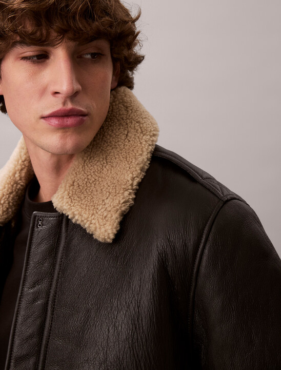 Shearling Leather Flight Jacket