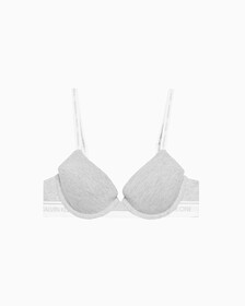 COTTON LIGHTLY LINED DEMI BRA, H111 Heather Grey (Legacy 020), hi-res